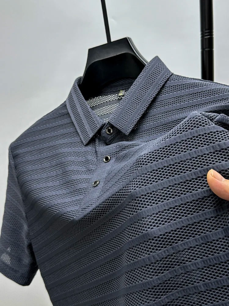 Heren Overhemd Casual Zijden Mesh 2