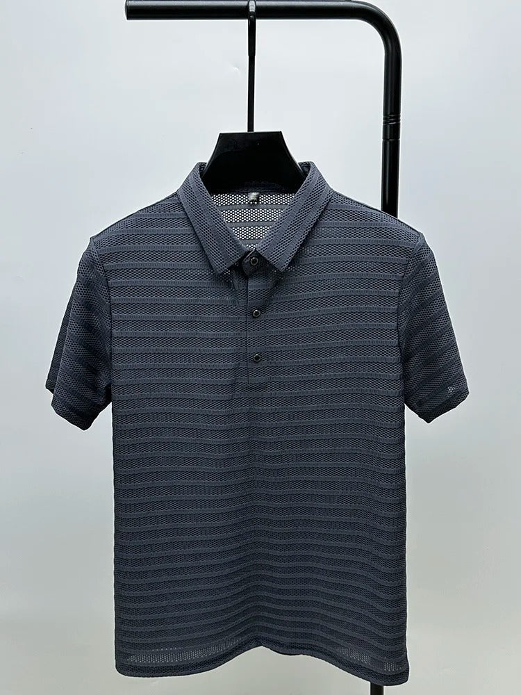 Heren Overhemd Casual Zijden Mesh 3