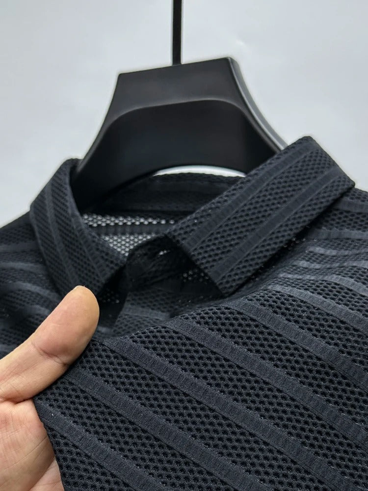 Heren Overhemd Casual Zijden Mesh 6