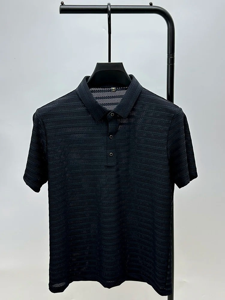 Heren Overhemd Casual Zijden Mesh 7