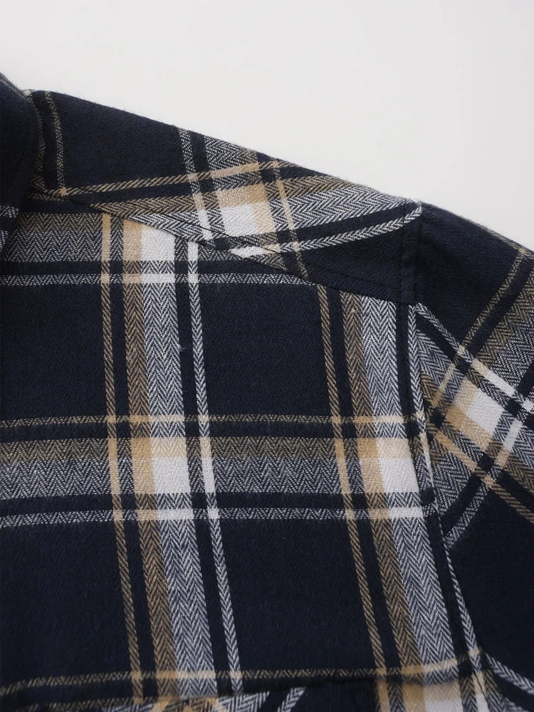 Heren Overhemd Flanellen Ruitpatroon Katoen Lange Mouwen Casual 3