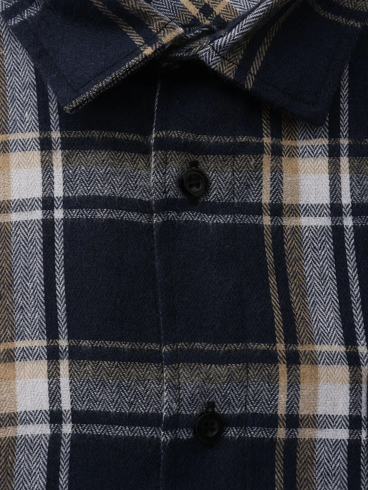 Heren Overhemd Flanellen Ruitpatroon Katoen Lange Mouwen Casual 4