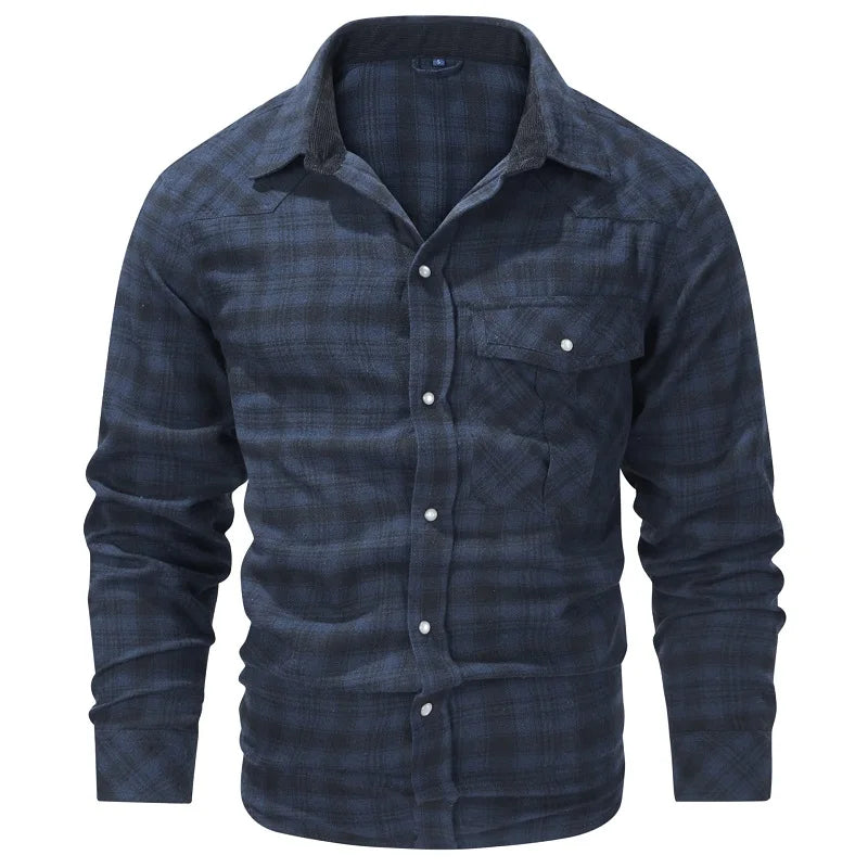 Heren Overhemd Geruit Flanel Casual Lange Mouwen 4