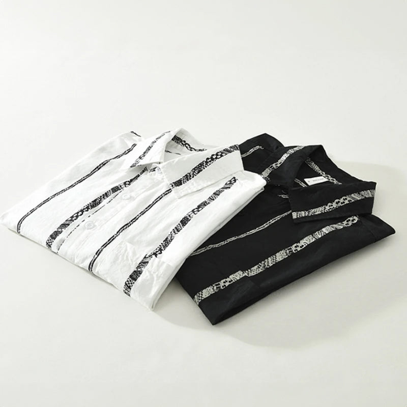 Heren Overhemd Gestreept Casual Korte Mouwen Moderne Snit 3