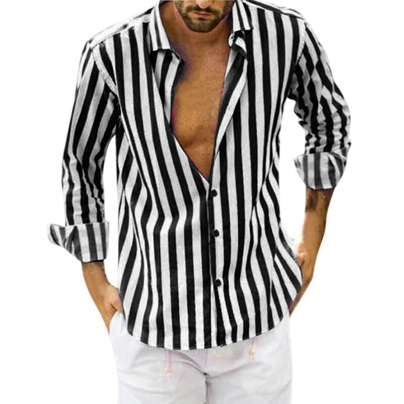 Heren Overhemd Gestreept Casual Stijl 0