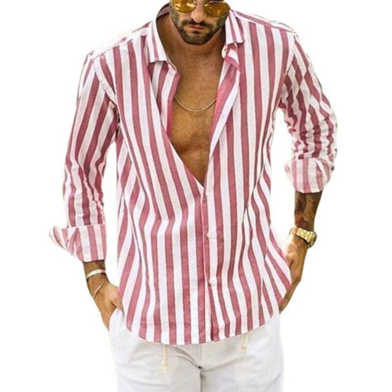 Heren Overhemd Gestreept Casual Stijl 10