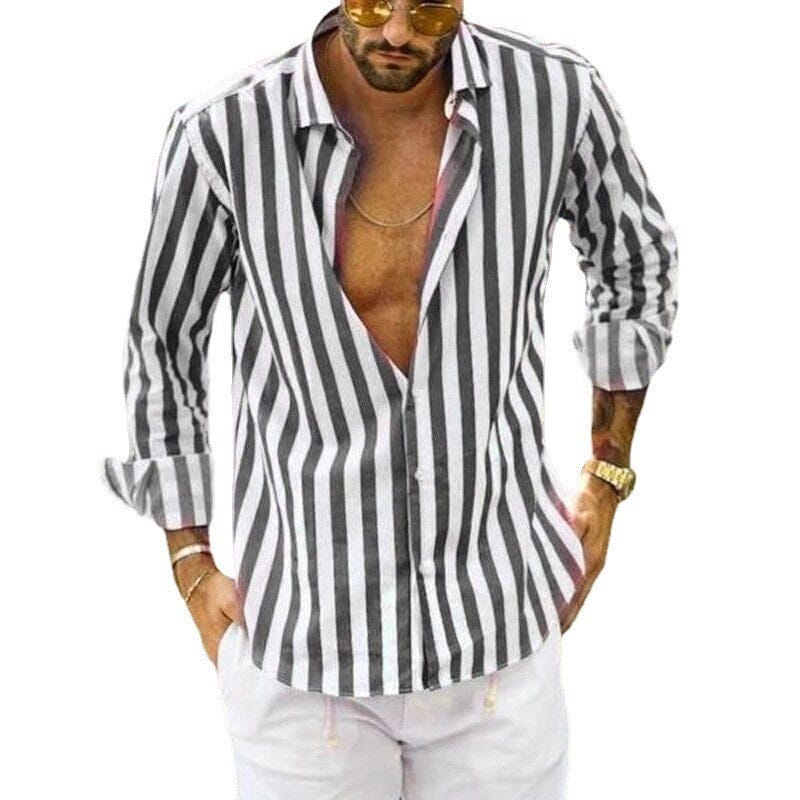 Heren Overhemd Gestreept Casual Stijl 12