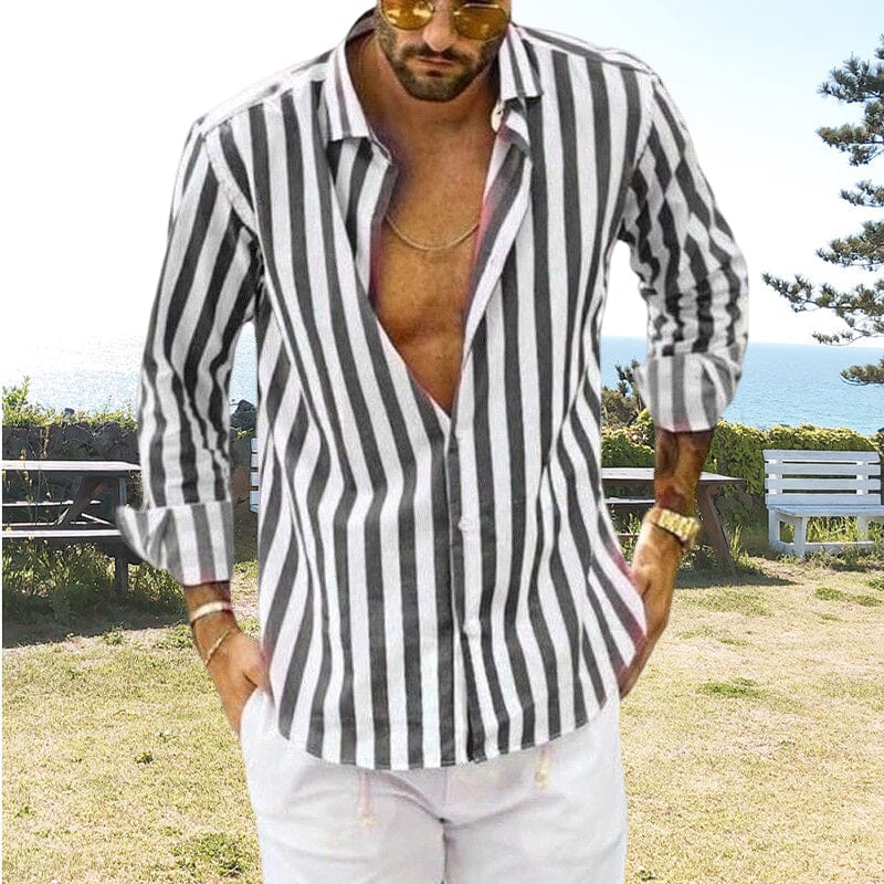 Heren Overhemd Gestreept Casual Stijl 7