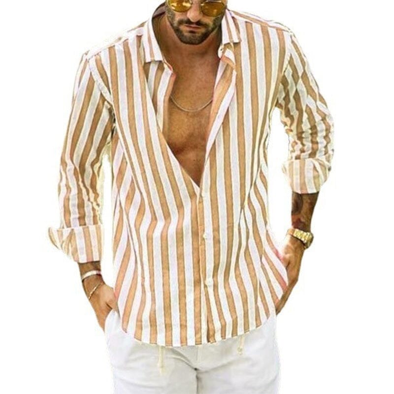 Heren Overhemd Gestreept Casual Stijl 9