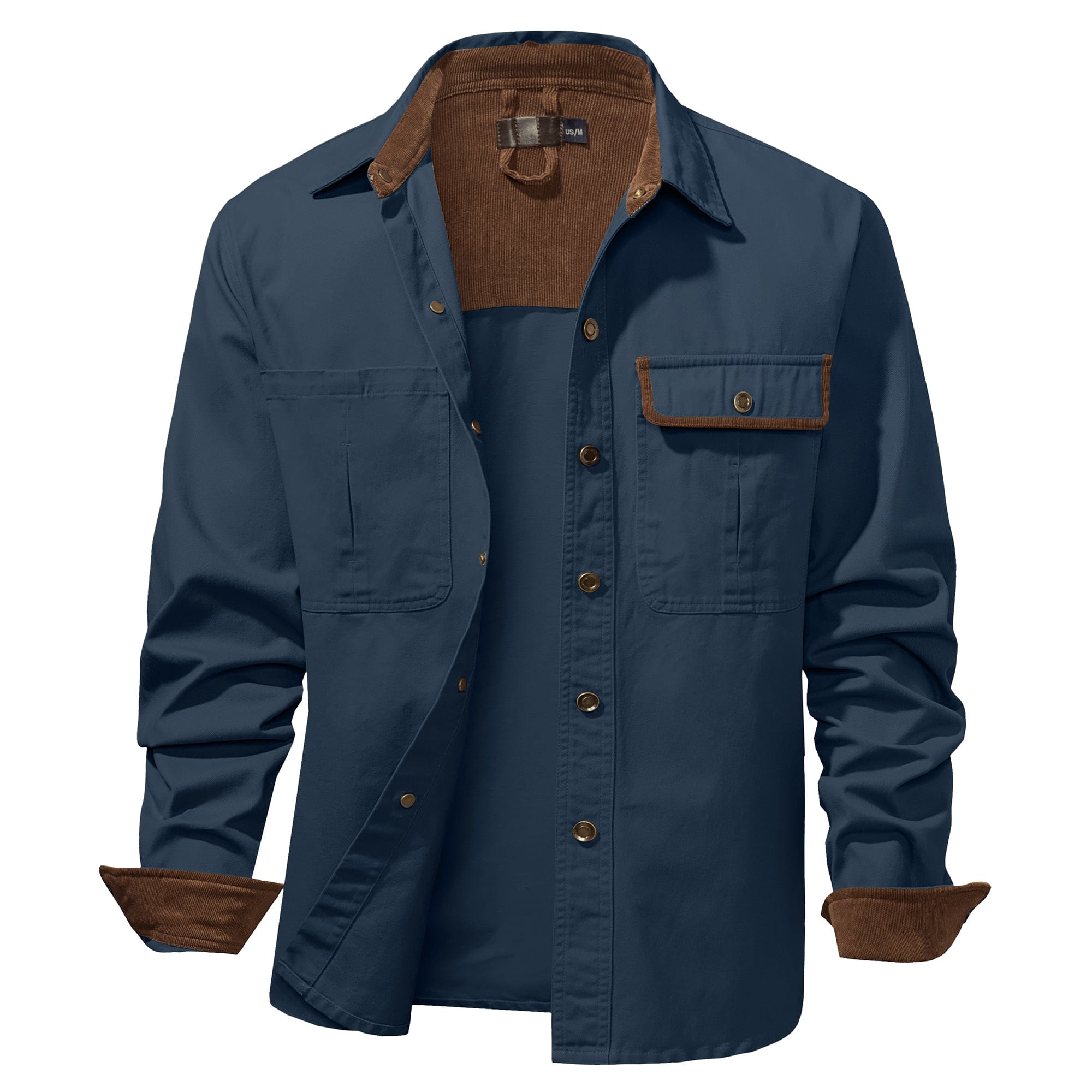 Heren Overhemd Jas Dual-Tone Katoen 8