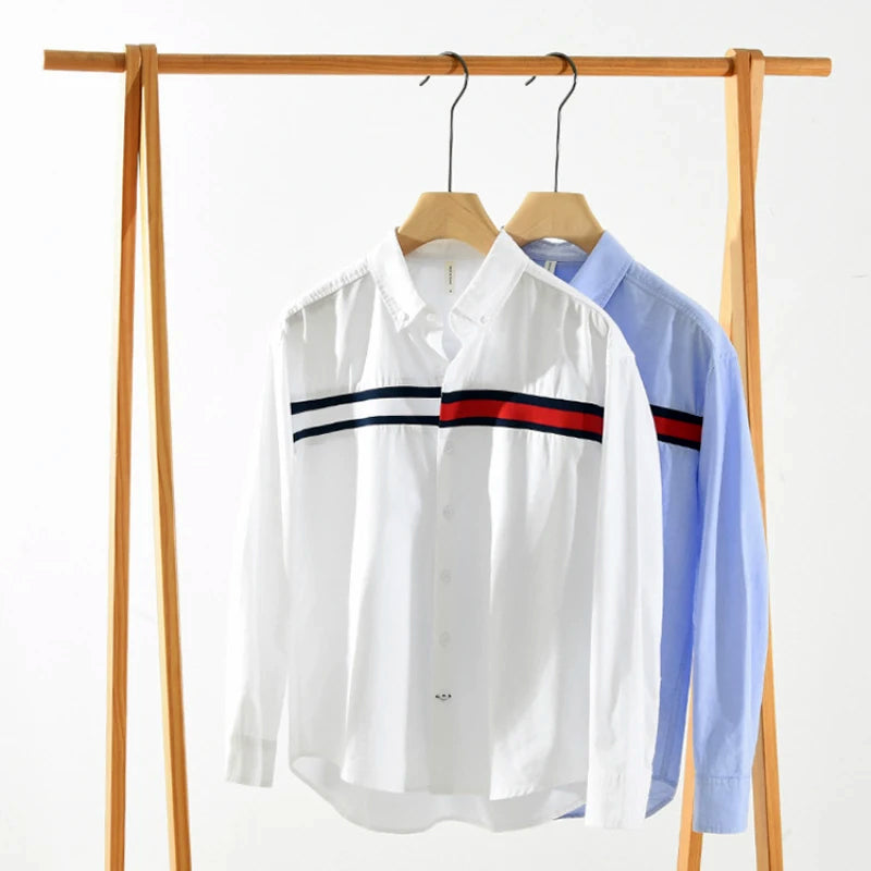 Heren Overhemd Knoopsluiting Casual Met Kleurblokdetail 3