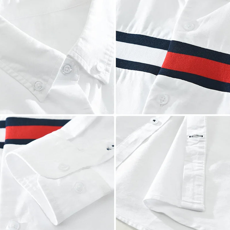 Heren Overhemd Knoopsluiting Casual Met Kleurblokdetail 4