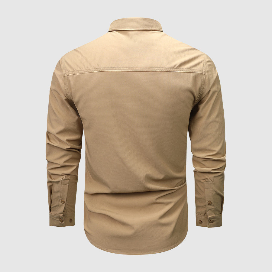 Heren Overhemd Lange Mouwen Casual Stijl Met Meerdere Zakken 7