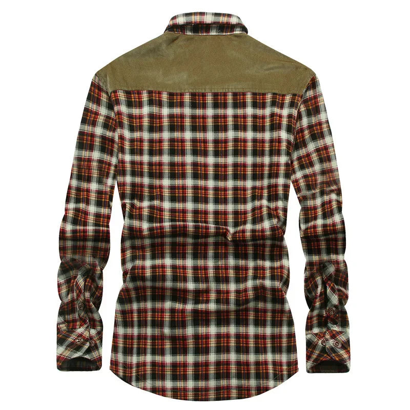 Heren Overhemd Lange Mouwen Geruit Katoen 2