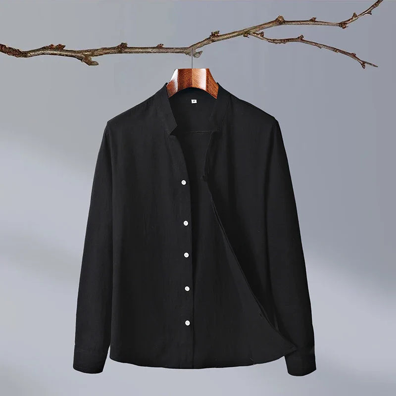 Heren Overhemd Lange Mouwen Japanse Stijl 2