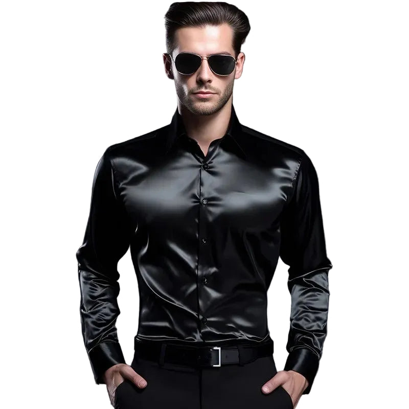 Heren Overhemd Lange Mouwen Modern Stijl 0