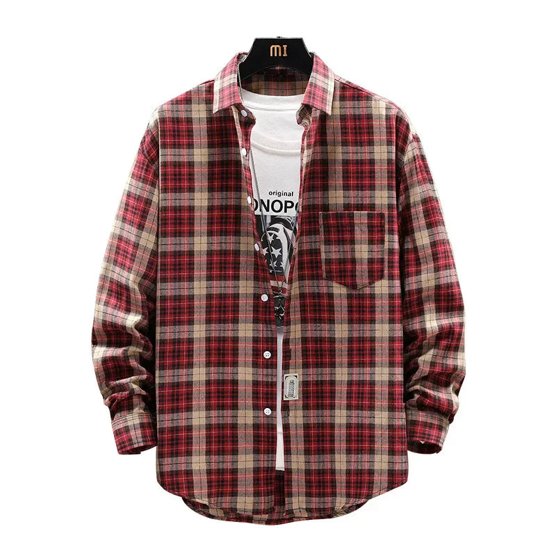 Heren Overhemd Losse Casual Lange Mouwen Britse Stijl 4