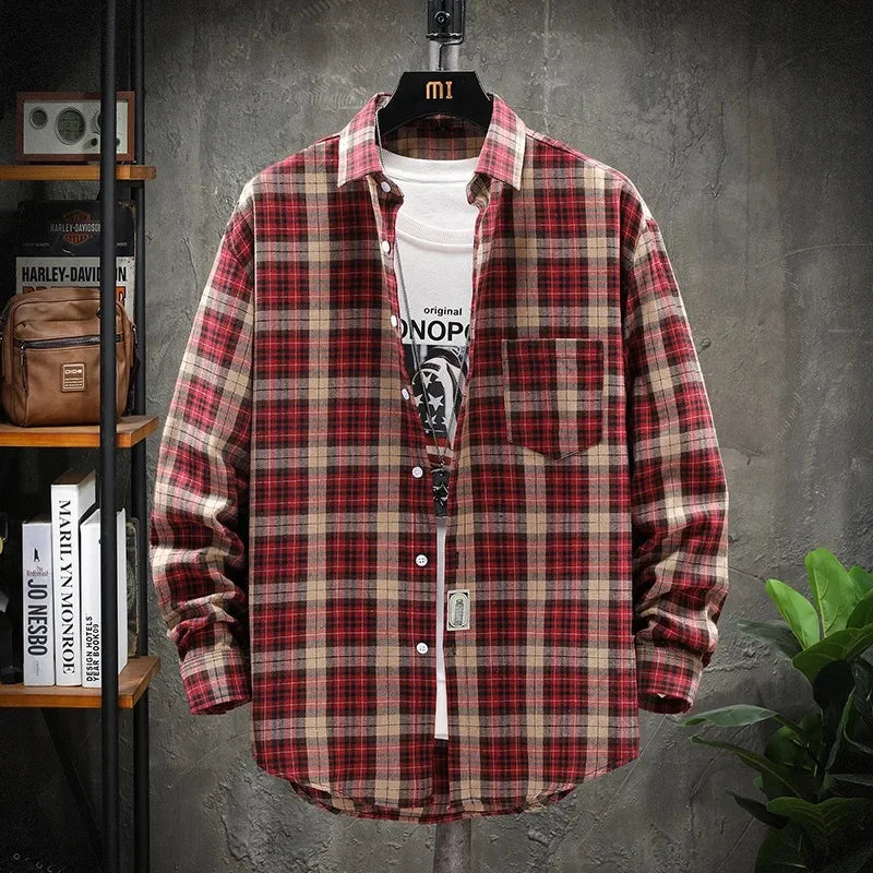 Heren Overhemd Losse Casual Lange Mouwen Britse Stijl 6