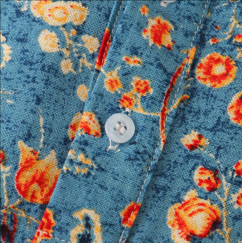 Heren Overhemd Met Bloemenprint Casual Stijl 3