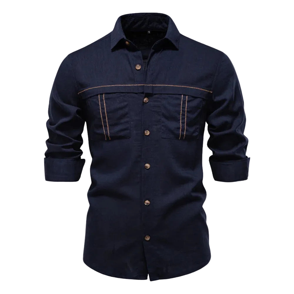 Heren Overhemd Met Knoopsluiting - Ademend Design Voor Casual En Formele Gelegenheden 0
