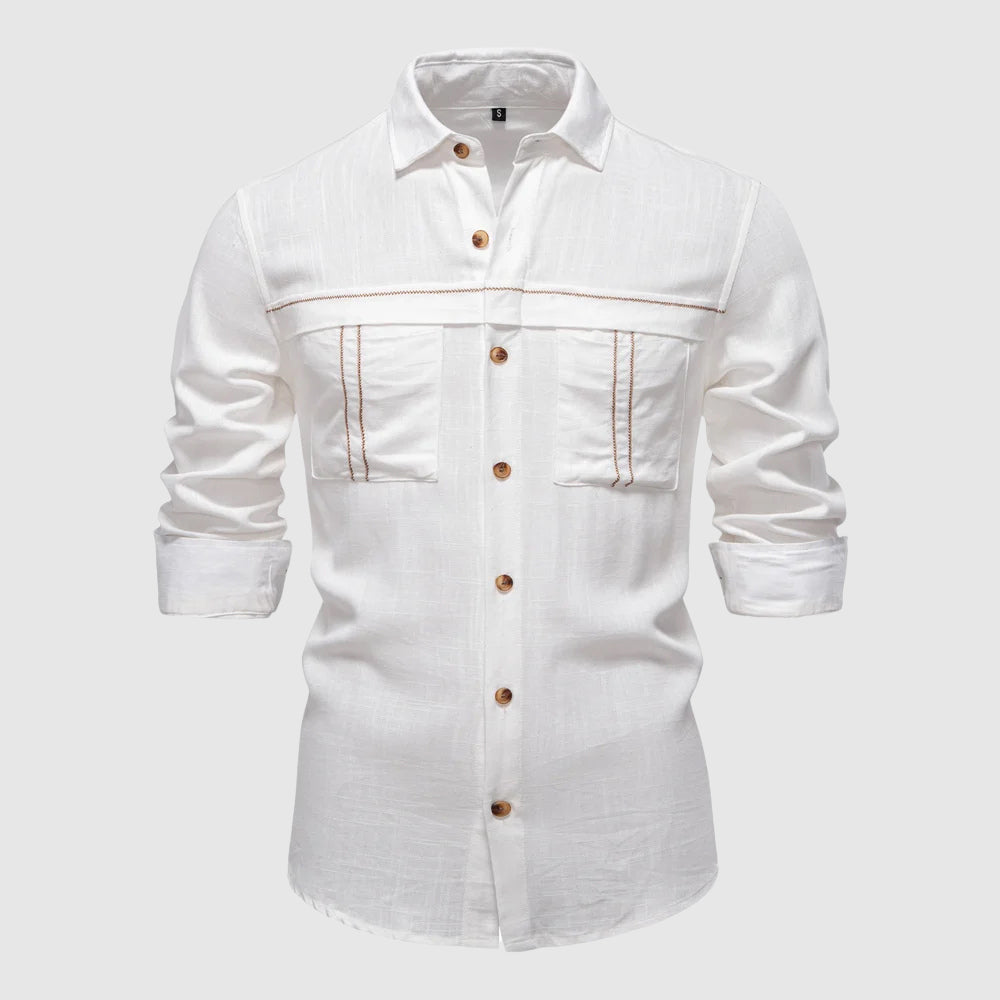 Heren Overhemd Met Knoopsluiting - Ademend Design Voor Casual En Formele Gelegenheden 1