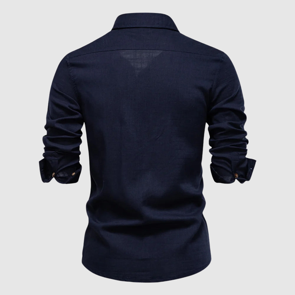 Heren Overhemd Met Knoopsluiting - Ademend Design Voor Casual En Formele Gelegenheden 3