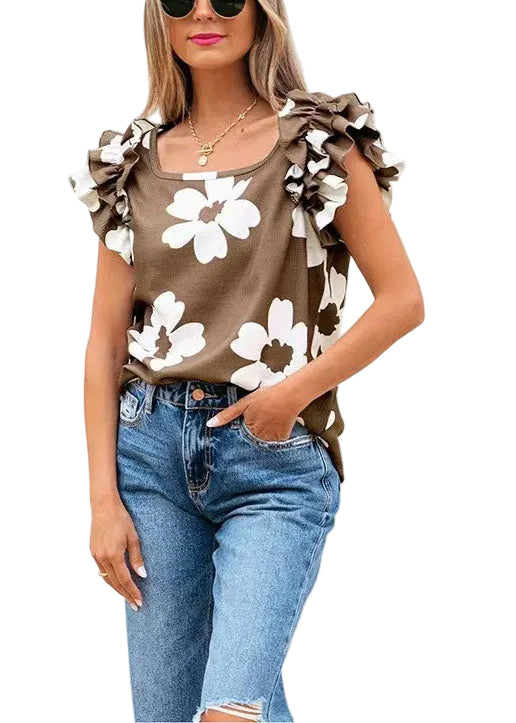 Heren Overhemd Met Print Vierkante Kraag Casual 0