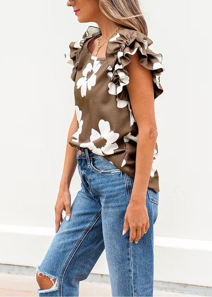 Heren Overhemd Met Print Vierkante Kraag Casual 1