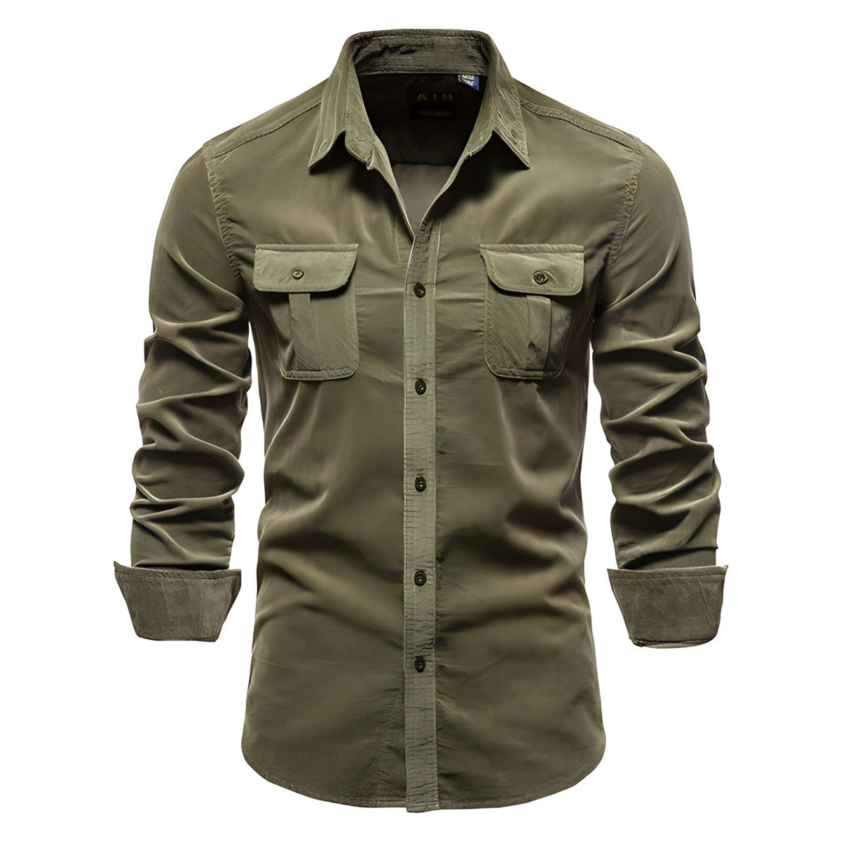 Heren Overhemd Militair Stijl Lange Mouwen Casual 0