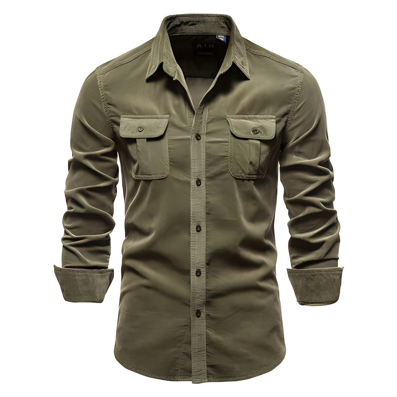 Heren Overhemd Militair Stijl Lange Mouwen Casual 0