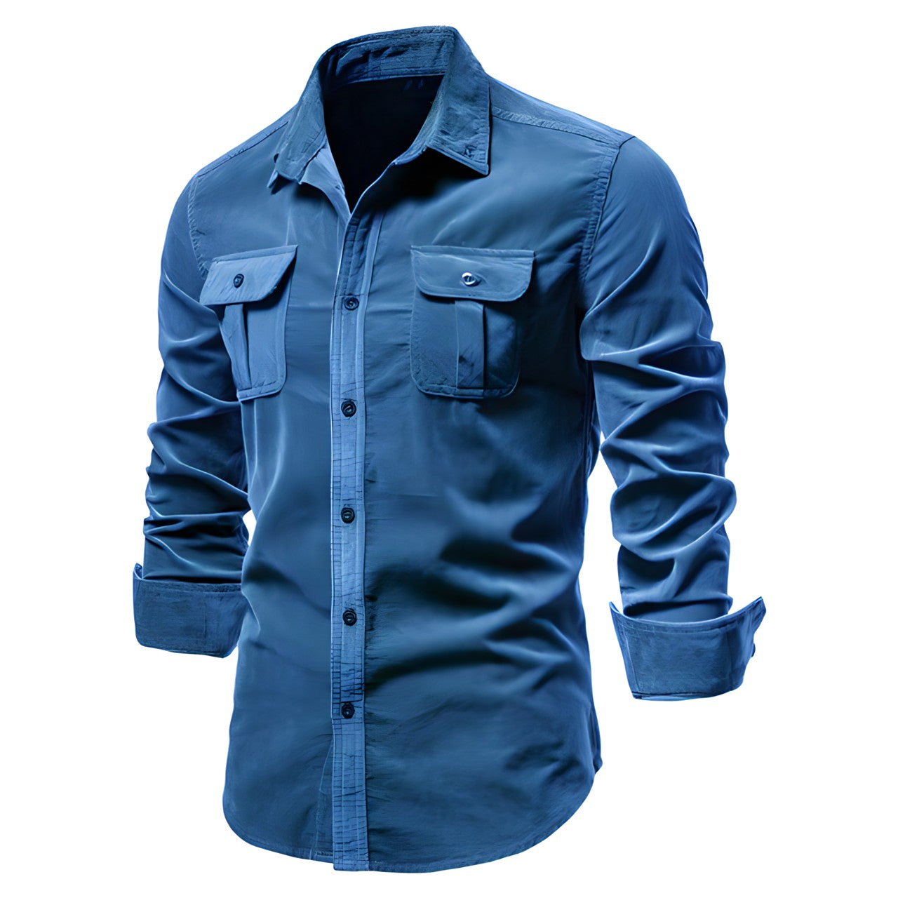 Heren Overhemd Militair Stijl Lange Mouwen Casual 2