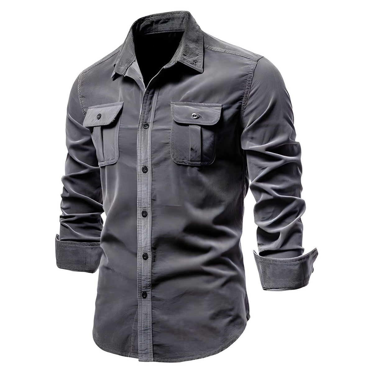 Heren Overhemd Militair Stijl Lange Mouwen Casual 3