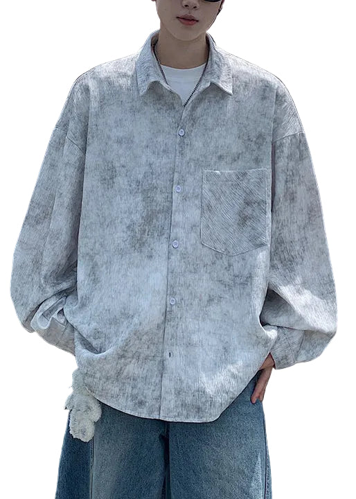 Heren Overhemd Oversized Tie-Dye Stijl 1