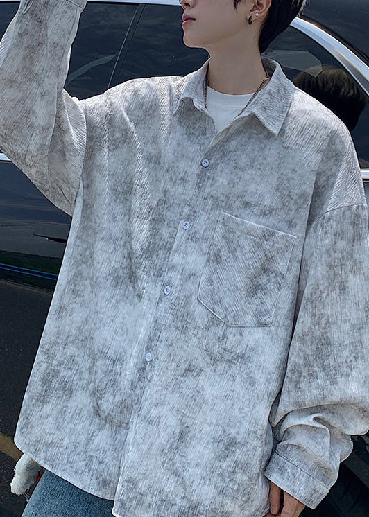 Heren Overhemd Oversized Tie-Dye Stijl 2