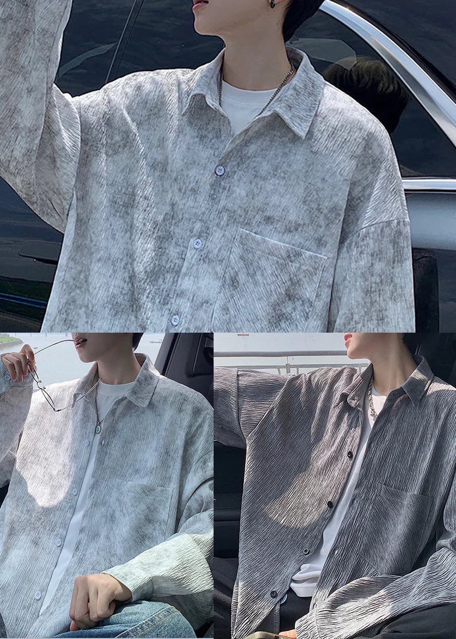 Heren Overhemd Oversized Tie-Dye Stijl 4