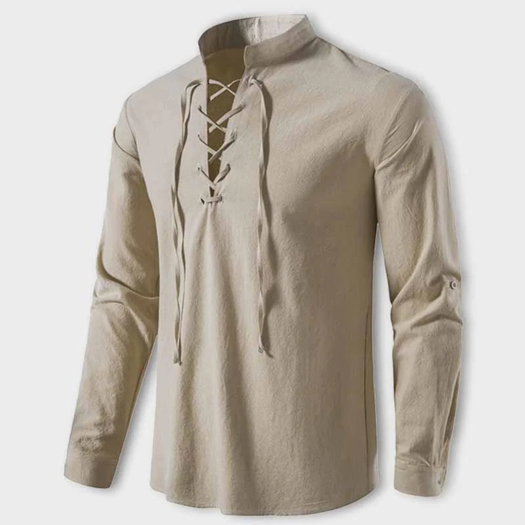 Heren Overhemd V-hals Casual Stijl 2