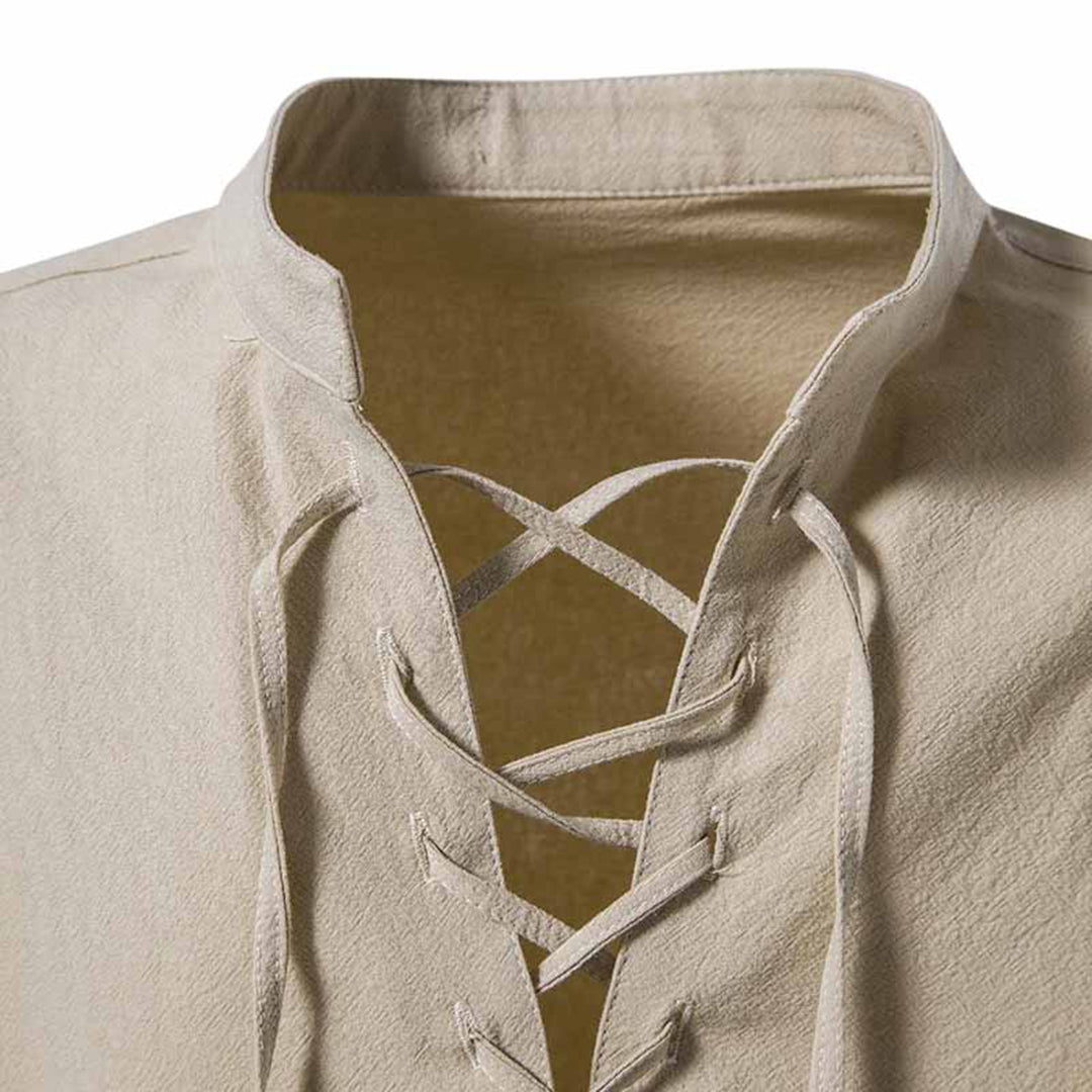 Heren Overhemd V-hals Casual Stijl 3