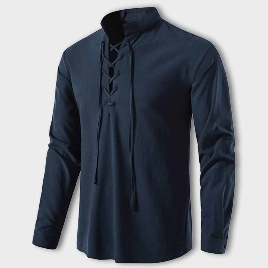 Heren Overhemd V-hals Casual Stijl 5