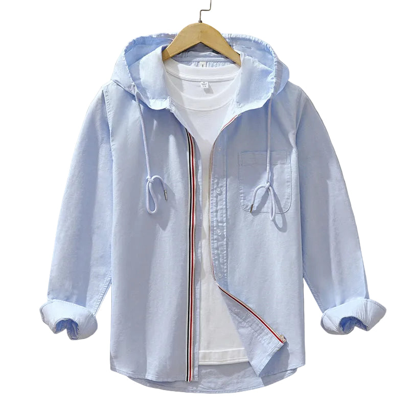 Heren Overhemd met Capuchon en Ritssluiting Casual 0