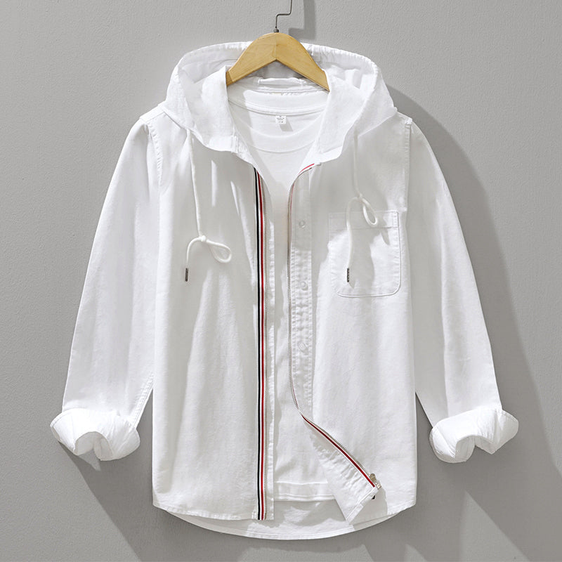 Heren Overhemd met Capuchon en Ritssluiting Casual 1