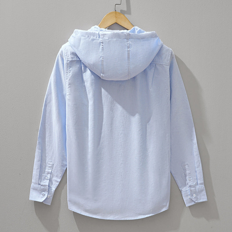 Heren Overhemd met Capuchon en Ritssluiting Casual 2