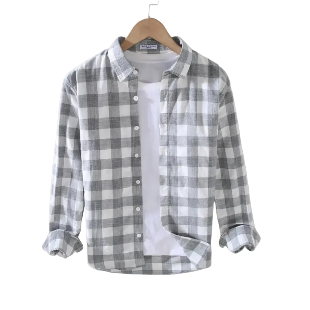 Heren Overhemd met Lange Mouwen en Gingham Patroon 0