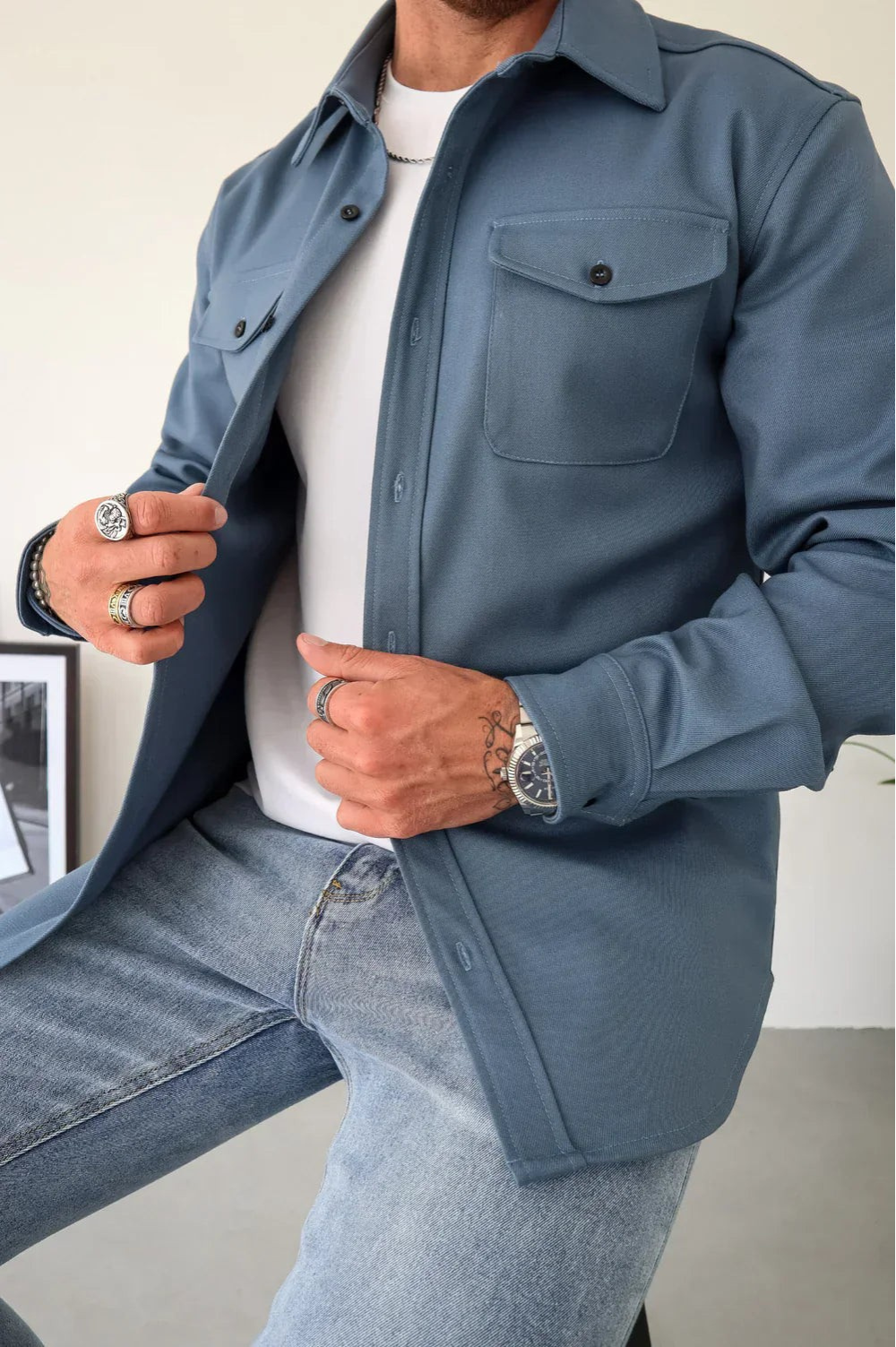 Heren Overshirt Casual Stijlvol Moderne Pasvorm 10