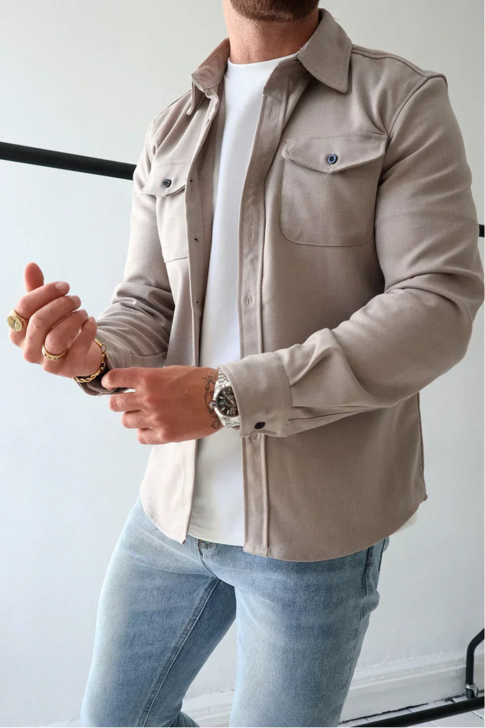 Heren Overshirt Casual Stijlvol Moderne Pasvorm 11