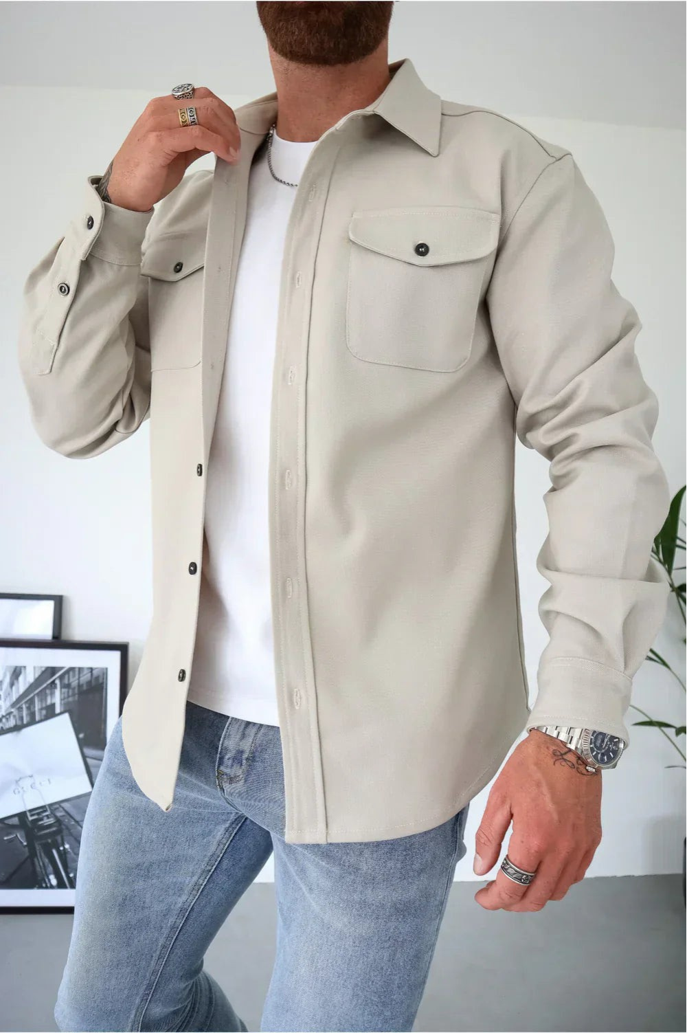 Heren Overshirt Casual Stijlvol Moderne Pasvorm 7