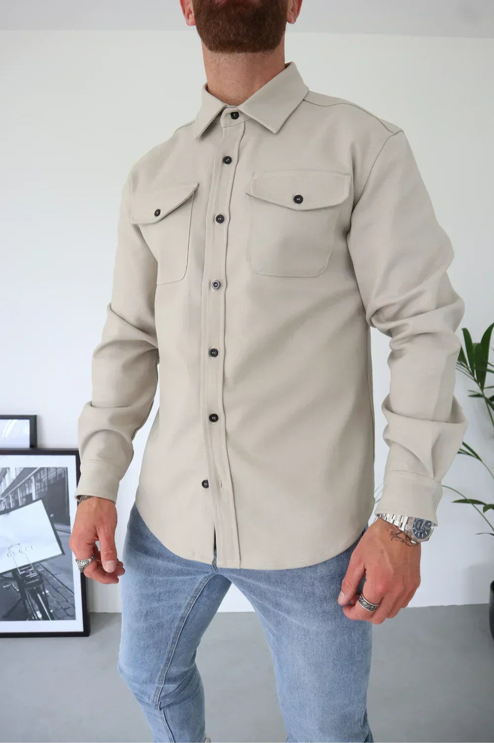 Heren Overshirt Casual Stijlvol Moderne Pasvorm 8