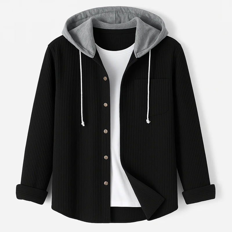 Heren Overshirt met Capuchon en Knoopsluiting 4