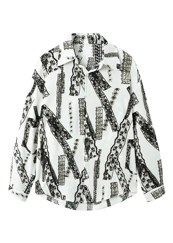 Heren Oversized Overhemd Met Print Modern Model 4