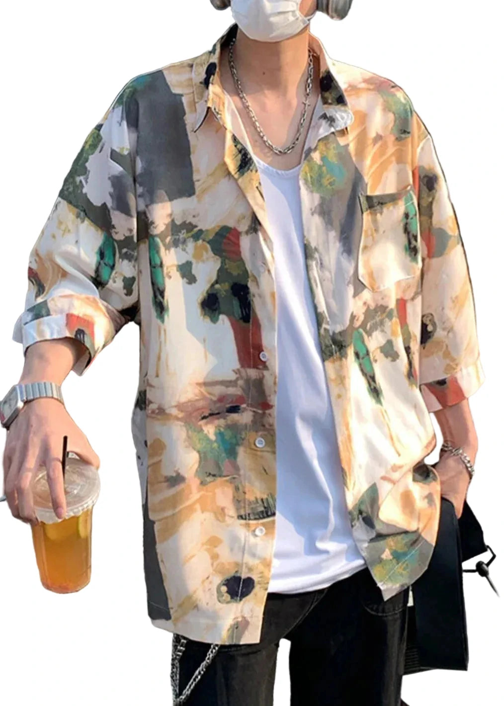 Heren Oversized Tourshirt Met Print Casual 0