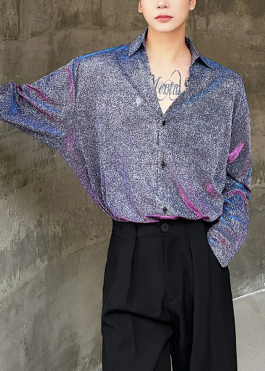 Heren Oversized Werkshirt Met Print Herfststijl 2